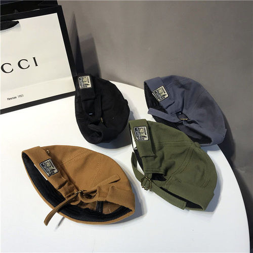 Adult Cap Children Autumn Winter Retro Brimless Bucket Hat Korean Style Versatile Landlord Hat Men Sailor Ruffian Hat DEM