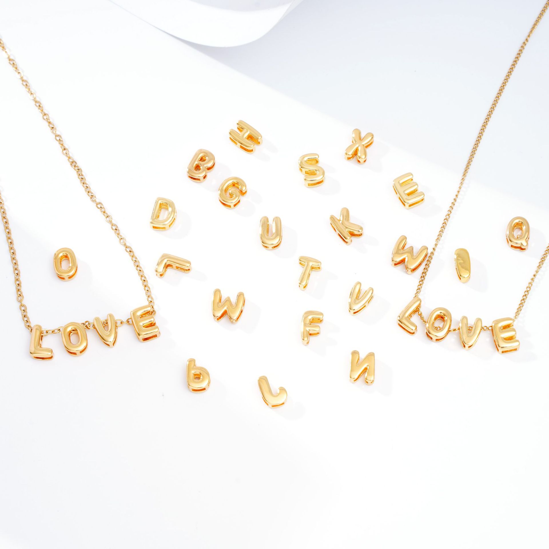 Beads, Chain Jewelry Making Type 1 Piece 10*10mm 304 Stainless Steel Copper Letter DIY Jewelry Accessories Beads Chain