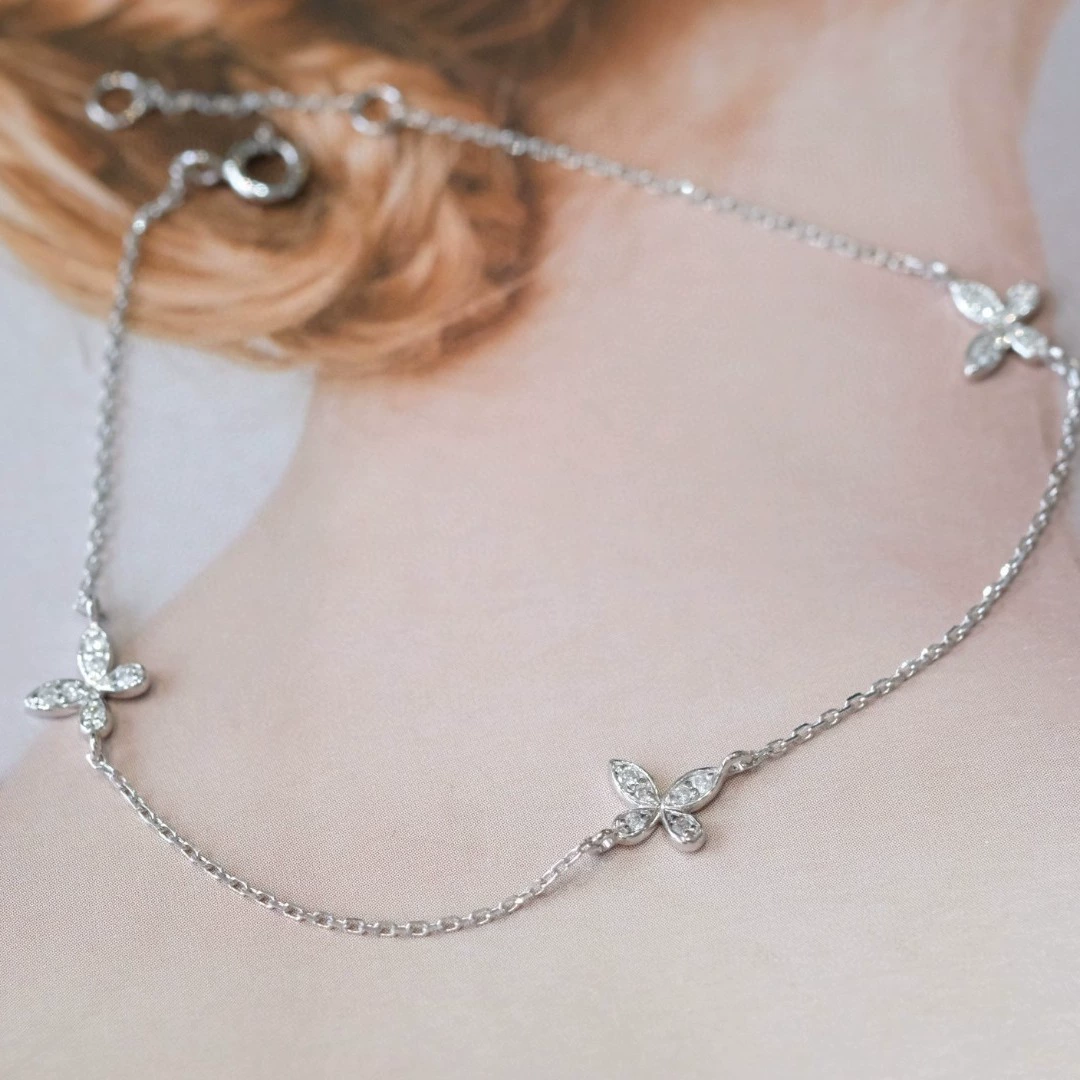 Настоящие производители золота оптом 18K золото натуральный бриллиантовый браслет-бабочка женская мода роскошный бриллиантовый браслет Diamond 14 баллов