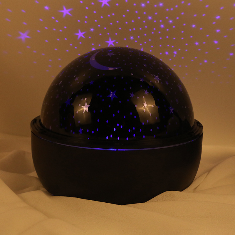 厂家批发创意星空灯投影灯伴手礼女友生日礼物星星旋转球形小夜灯
