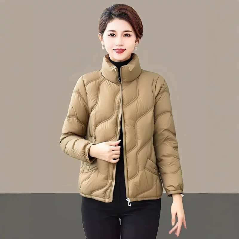 Новая легкая хлопчатобумажная одежда с воротником для зимнего сезона 2024 года повседневная хлопчатобумажная куртка для пожилых людей