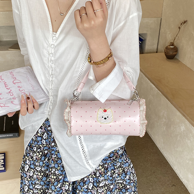 Dolce encaje bolso de niña, bolso de almohada de cachorro encantador, nuevo bolso de cambio para niños