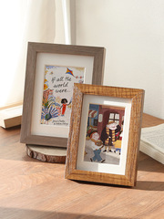 T9J5批發簡約現代實木相框擺台照片ins相冊框架6 7 8 10寸A4 金色