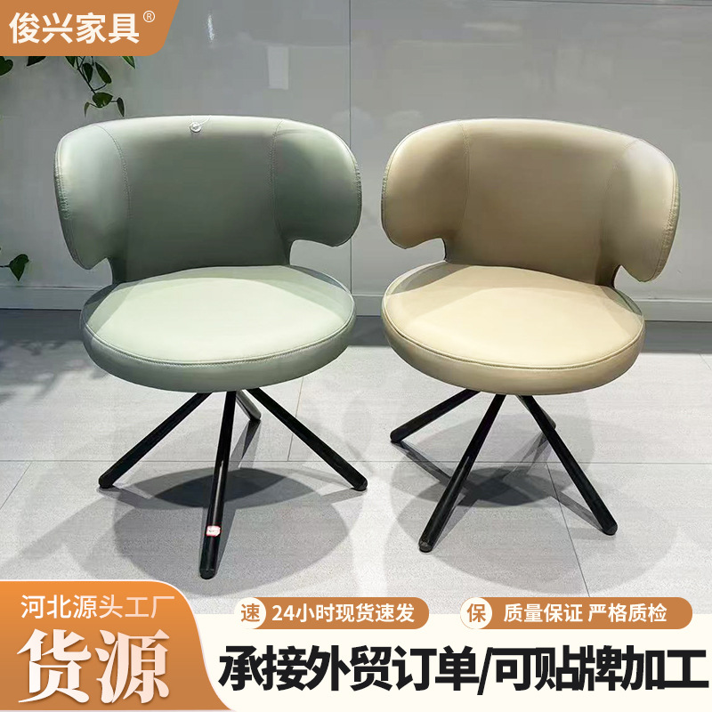 北欧轻奢软包椅高级家用旋转餐桌椅简约现代酒店靠背公寓椅子批发