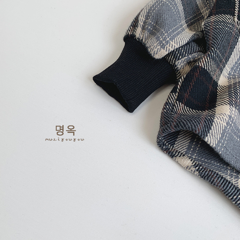 Camisas a cuadros para niños otoño nuevo estilo de chaqueta coreana para niños y niñas, ropa de moda para niños pequeños y medianos, chaqueta de moda cool para bebés