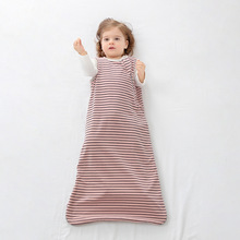 宝宝睡袋秋冬款睡一体式双层纯棉四季通用无袖背心式儿童连体睡衣