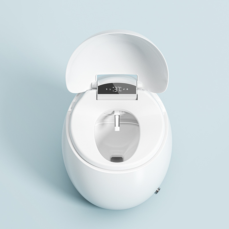 Hotel de residencia Chaozhou pequeño inodoro inteligente ligero sin restricción de presión de agua mini huevo integral cubierta de asiento