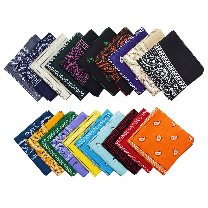 Paisley Cashew Flower Square Scarf European and American Hip-Hop Street Dance Bandana Versatile Square Scarf Outdoor Cycling Mask Headscarf
