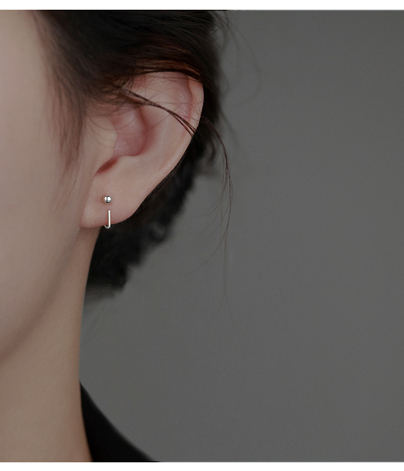 Geometric Bead Hook Earrings For Women Minimalist Style_voghion.com