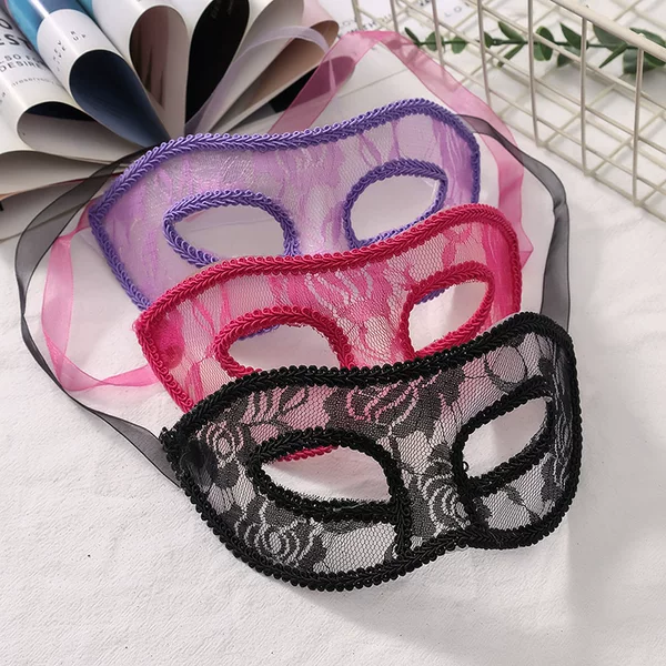 Masquerade Venetian Mask Lace Mask Flat Head Prom Translucent Mask Ladies Prom Mask