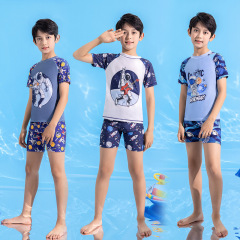 兒童泳衣男童2023年新款夏季卡通動漫分體速干泳衣泳裝套裝附泳帽