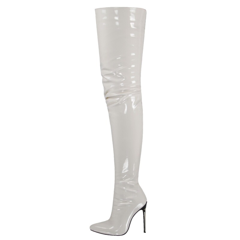 Over-The-Knee Boots for Women, Red Boots, Patent Leather Long Boots, Thigh-High Pole Dance Boots, Pointed Toe, Thin Heels, Make Legs Look Longer