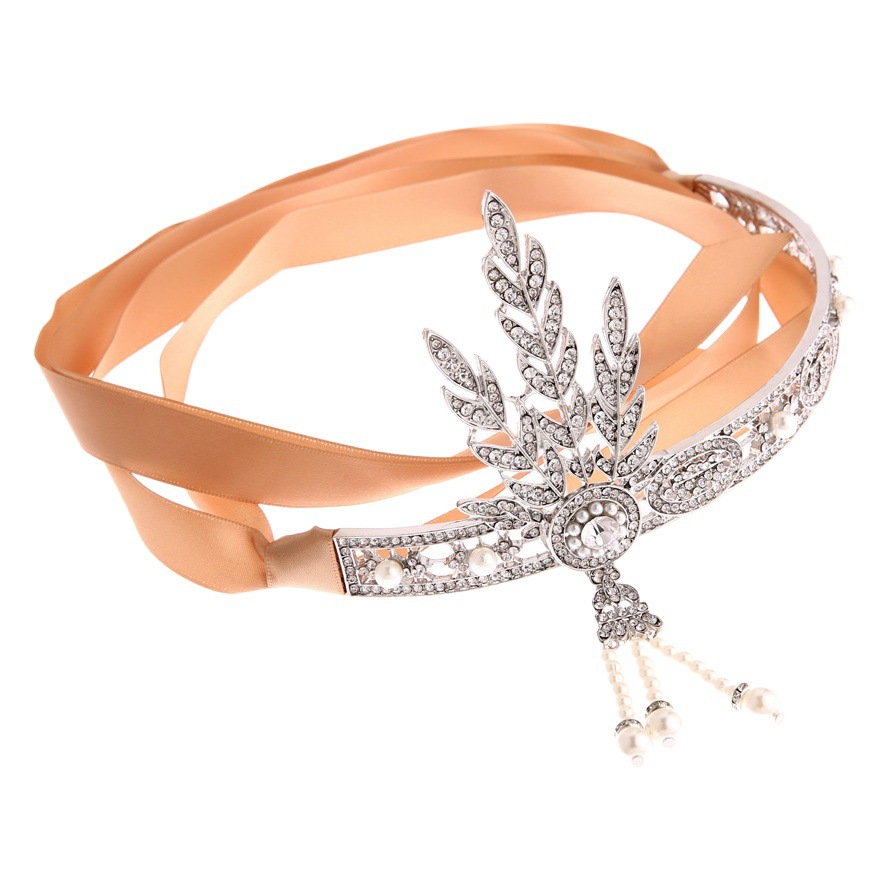 Gran Gatsby joyería mismo estilo Accesorios para el cabello corona europea y americana joyería nupcial perla femenina accesorios para el cabello fábrica al por mayor