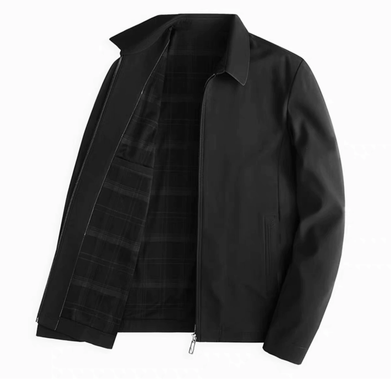 Мужская куртка пальто 8828 длинный плед подкладка куртка пальто молнии