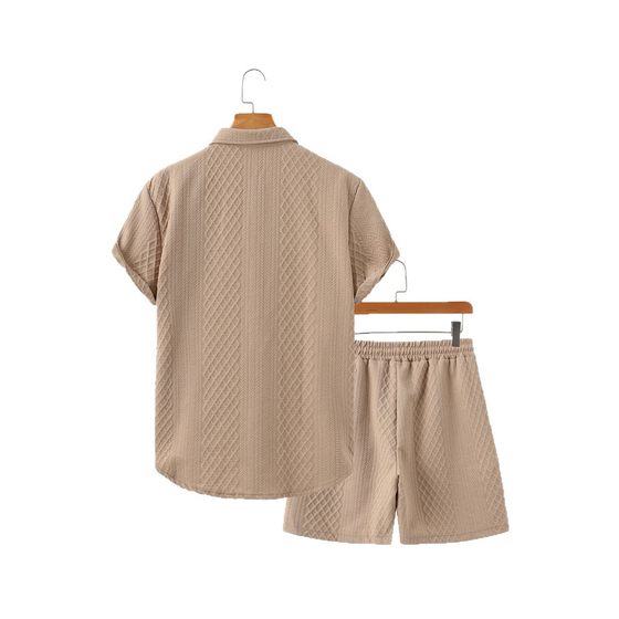 For temu shein Amazon cross-border foreign trade men's shirt casual loose short sleeve shorts