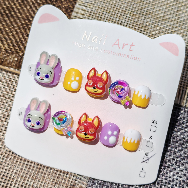 Children's Special Handmade Nail Stickers Zootopia Judy Police Officer Cartoon Girl Nail Stickers 3-6-12 Years Old Children's Special Handmade Nail Stickers Zootopia Judy Police Officer Cartoon Girl Nail Stickers 3-6-12 Years Old