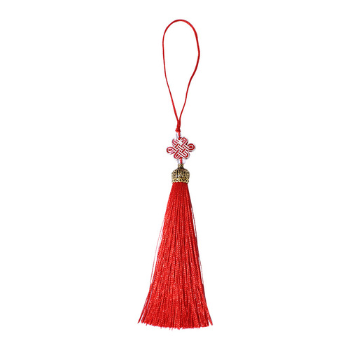 Cloisonné Chinese knot tassel pendant jewelry accessories hanging tassel bookmark U disk tassel spike metal crown hat tassel