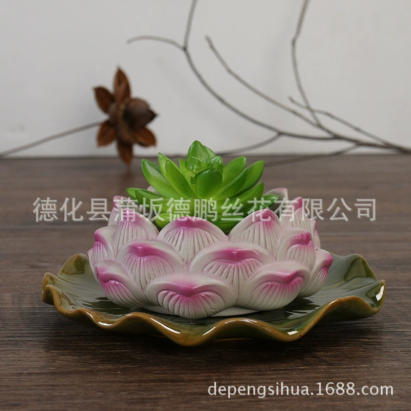 Хит Taobao, креативный домашний декор, zakka арт, керамический маленький вазон (малкий лотос суккулентный горшок)