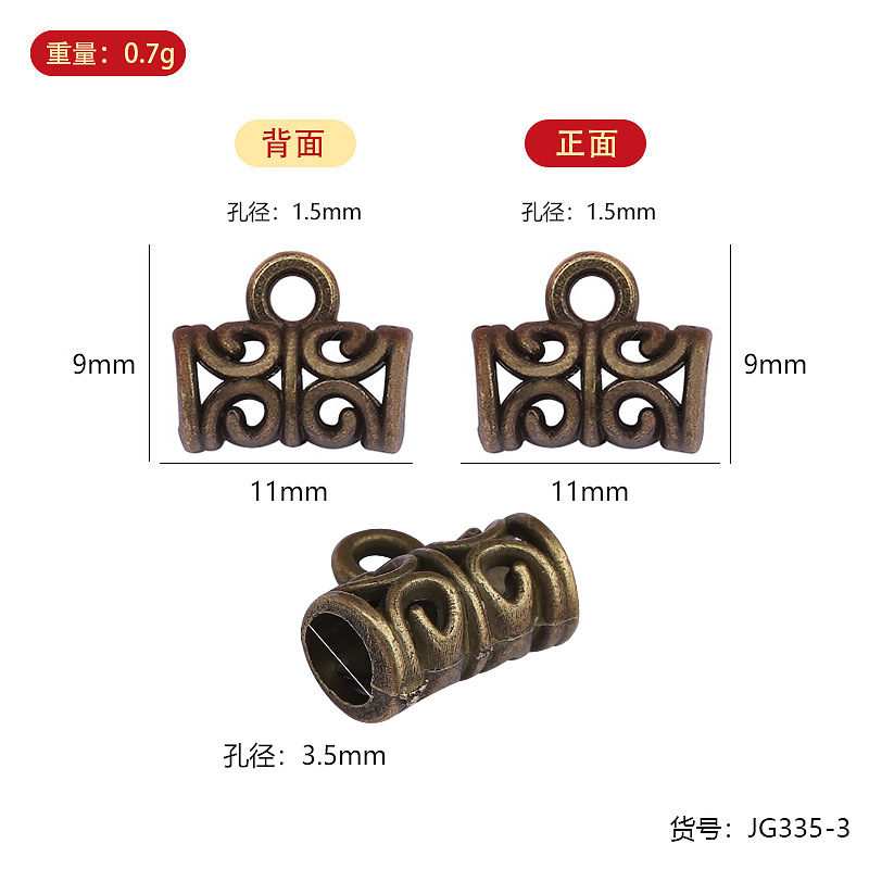 JG335 - Cadena de Aleación de Zinc Hueca de Tres Vías para Joyería DIY, Cadena para Suéter, Pulsera, Cadena para Clavícula, Colgante, Fabricante, Venta al por Mayor