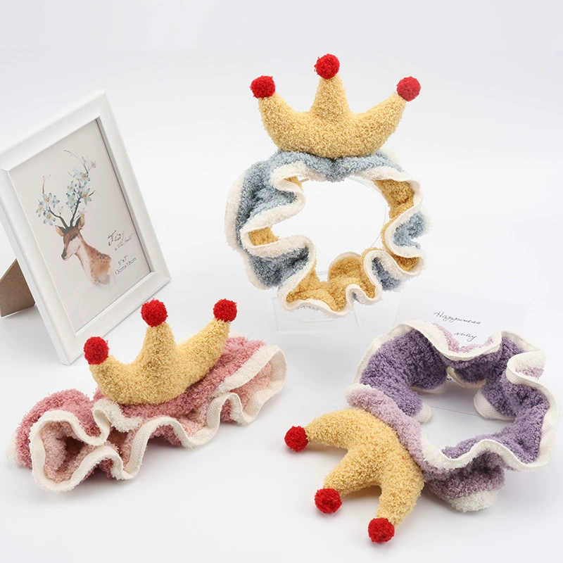 Японский и корейский Стиль Интернет Знаменитости Корона Заколка Для Волос Резинка Для Волос Мытье Лица Макияж Плюшевые Сладкий Милый Цвет Набор Волос Band