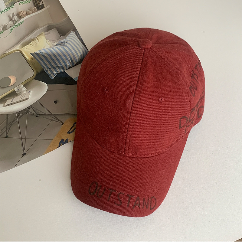 Retro americano lavado con agua para hacer viejas letras sombrero de béisbol para mujeres 2025 sombrero de boca de pato de nicho de calle