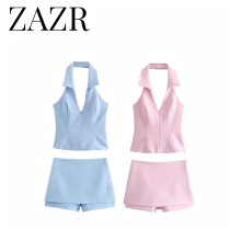 ZAZR 外贸批发 欧美风女装 秋季新款 时尚挂脖领上衣裙裤 2796777