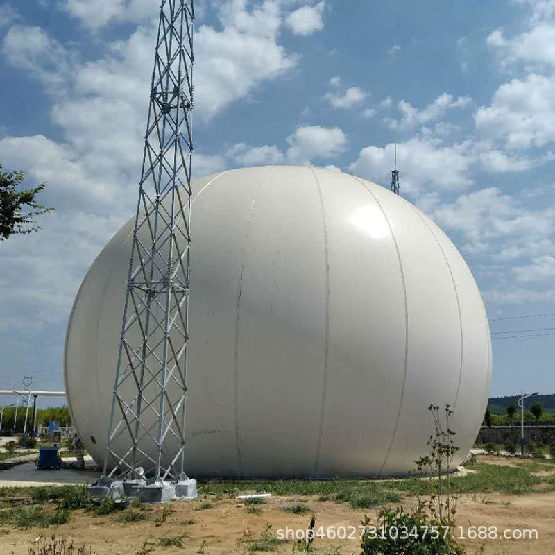 Интегрированный фермерский двухмембранный газовый резервуар. Автономный биогазовый двухмембранный резервуар. Биогазовый резервуар для очистных сооружений.