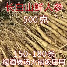 鲜人参500/250克新鲜现挖带土东北长白山小人参酒店火锅专用煲汤