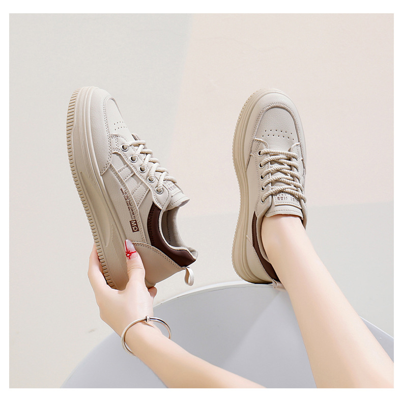 White Platform Sneakers For Women Casual Height Increasing Shoes_voghion.com