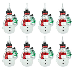 Cross-Border Christmas Tree Snowman Decoration New Christmas Nordic Painted Pendant Resin Snowman Pendant Arrangement Supplies