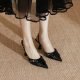 Huizhou Women's Shoes Summer Women's 2025 French High Heels Women's High-end Sense Rear Empty Toe Women's Sandals Women's Side Empty