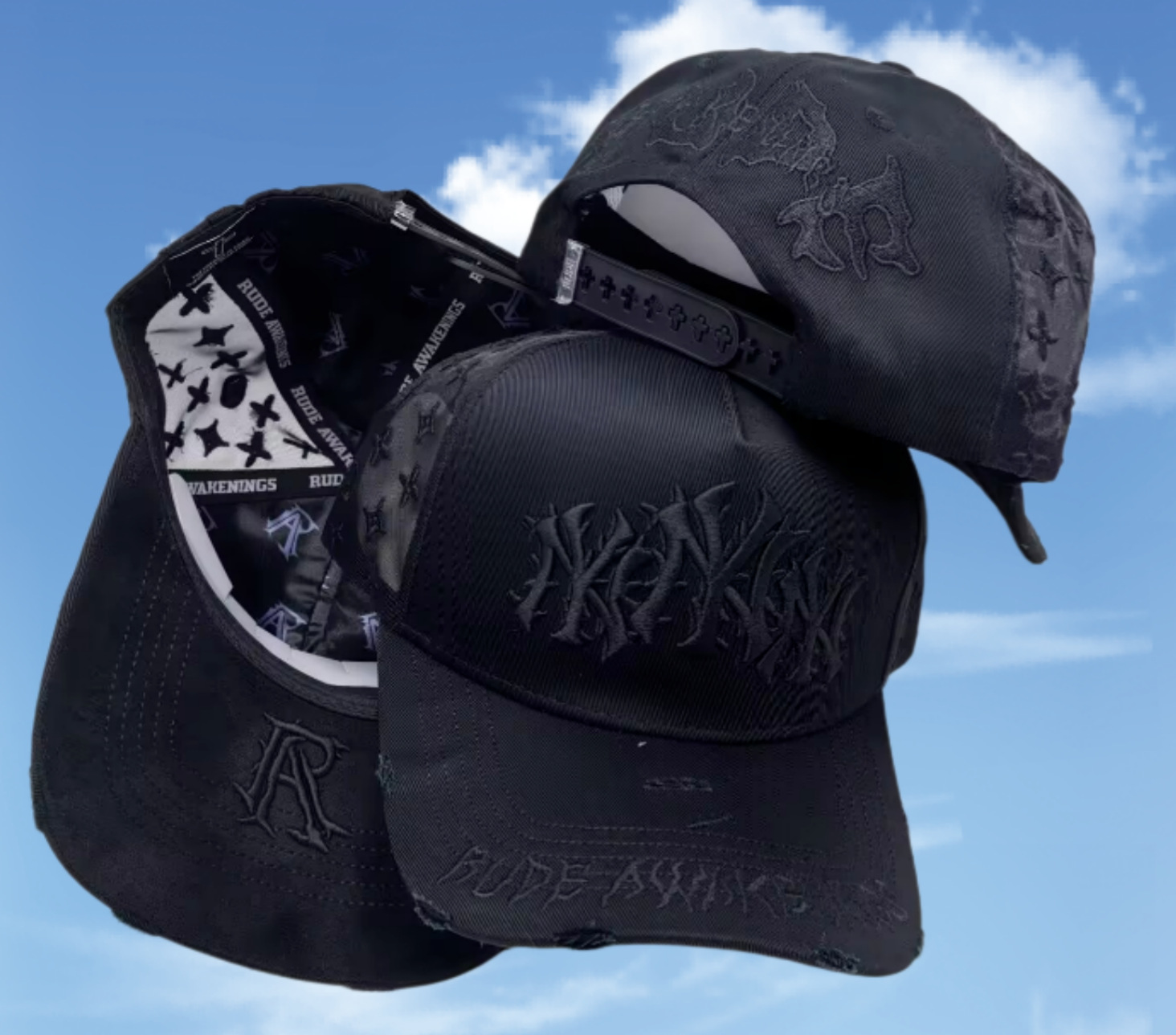 Nuevo Meike Duo Dandy bordado ajustable gorra de boca de pato borde curvo gorra de béisbol con diamantes barba tío
