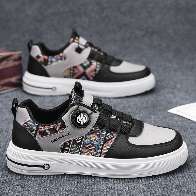 Zapatos de hombre primavera 2025 nuevos zapatos de skate para hombres sin cordones zapatos de moda casuales botones giratorios de verano