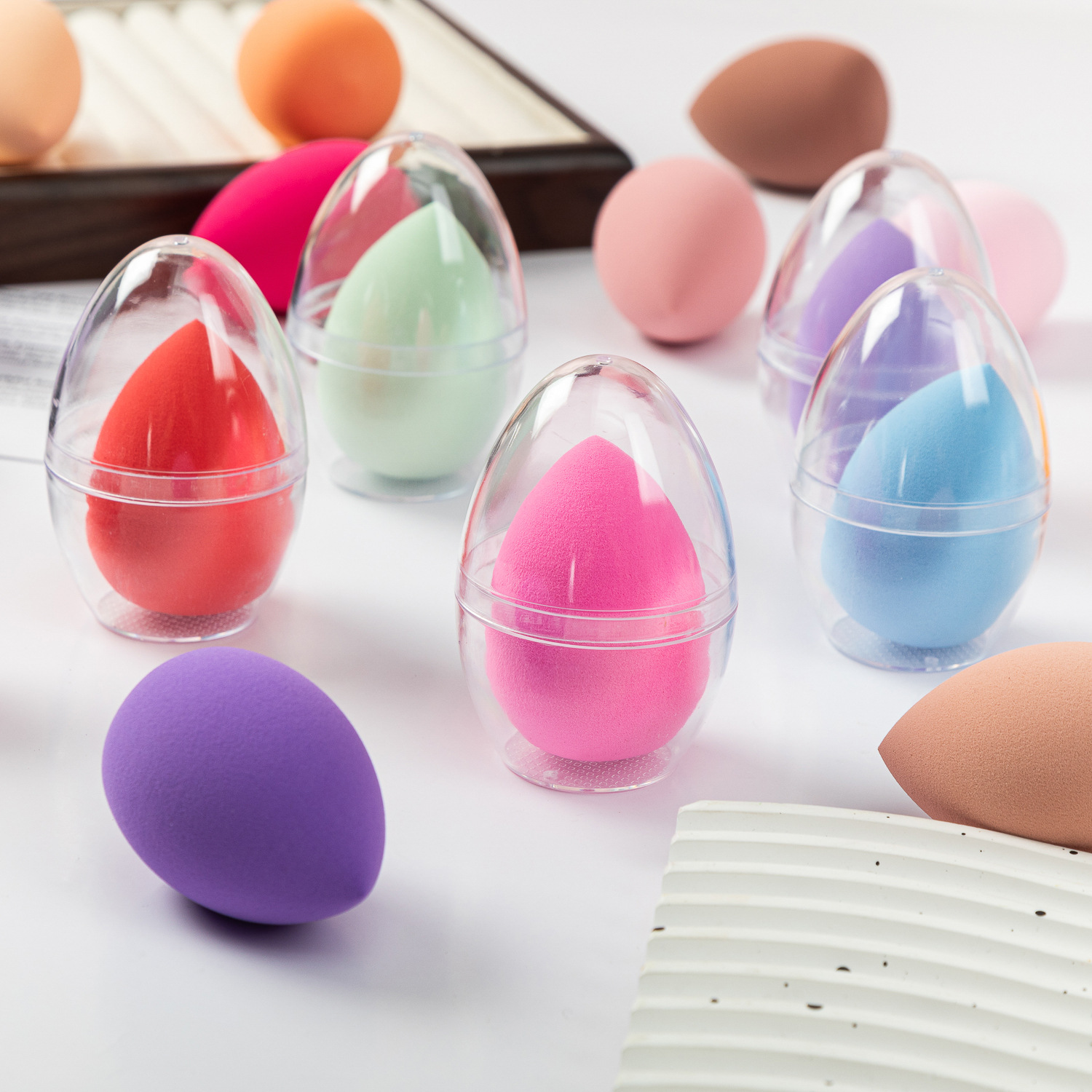 Huevo de belleza en forma de gota de agua Esponja de maquillaje súper suave y delicada Huevo de maquillaje sin polvo