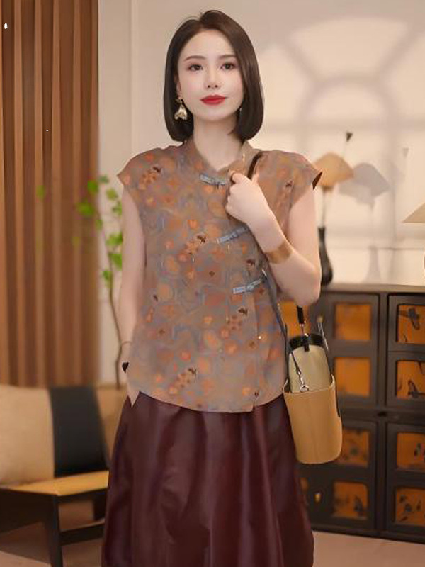 新しい中国風の半袖シャツ女性のための夏の新しいファッション気質シャツ小柄な人ルーズ痩身シャツ|undefined