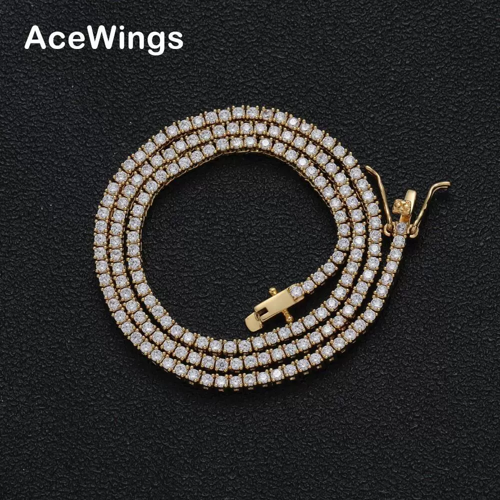 2mm 网球链 铜款 Tennis Chain 铜微镶锆石 单排链 嘻哈项链