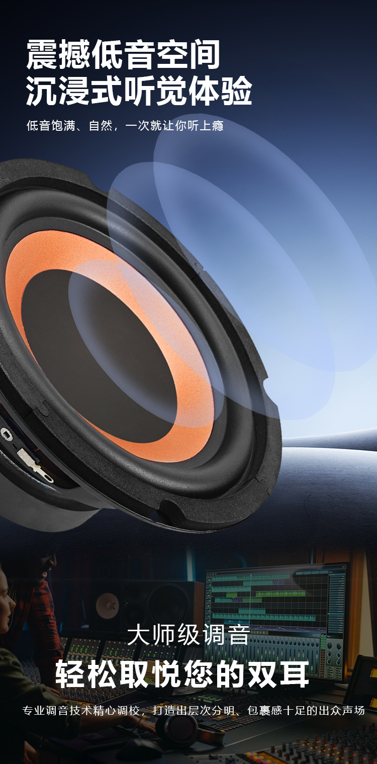 6.5inch Audio Speakers, Subwoofers, Active Speakers, Super Bass, Upgraded Modified Speakers, Exclusively for Cross-Border Sales