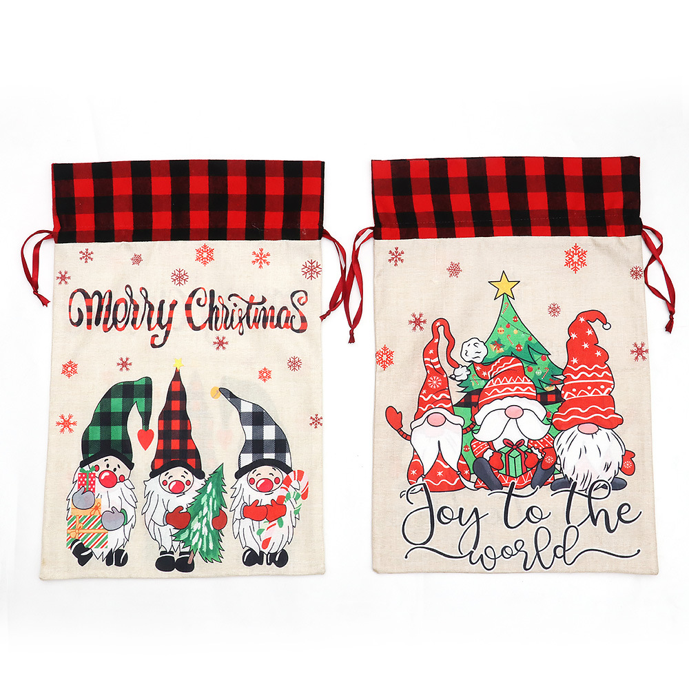 Home & Garden Christmas decorations cartoon large drawstring gift bag faceless doll gift bag Forester candy bag wholesale_voghion.com