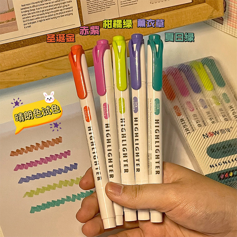 ダブルヘッド蛍光ペン30色セット学生マークペン重点マーカー高颜値カラー手帳ペン卸売り|undefined