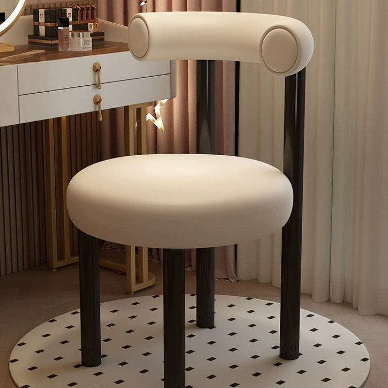 Сливочный стиль стул для макияжа простой спальня стул для макияжа маленький толстый стул