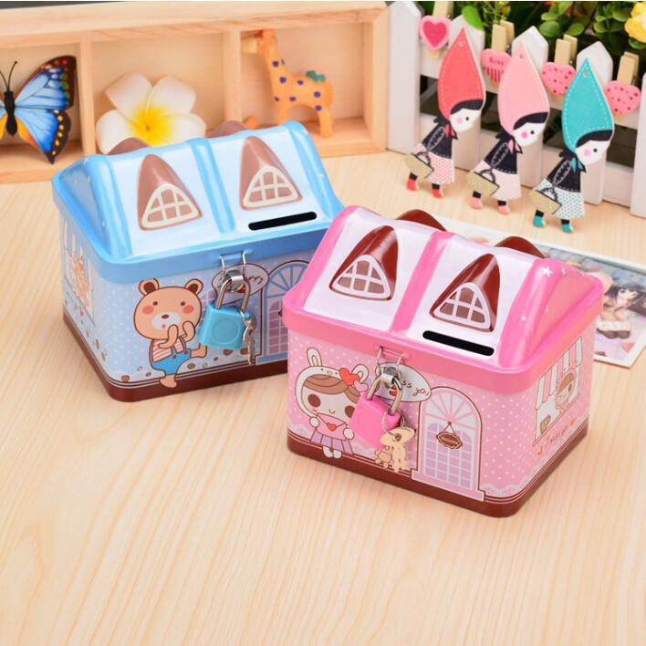 Children's Piggy Bank House Piggy Bank House Men's and Women's Piggy Bank Piggy Bank Coin Jar Tin Student Prizes