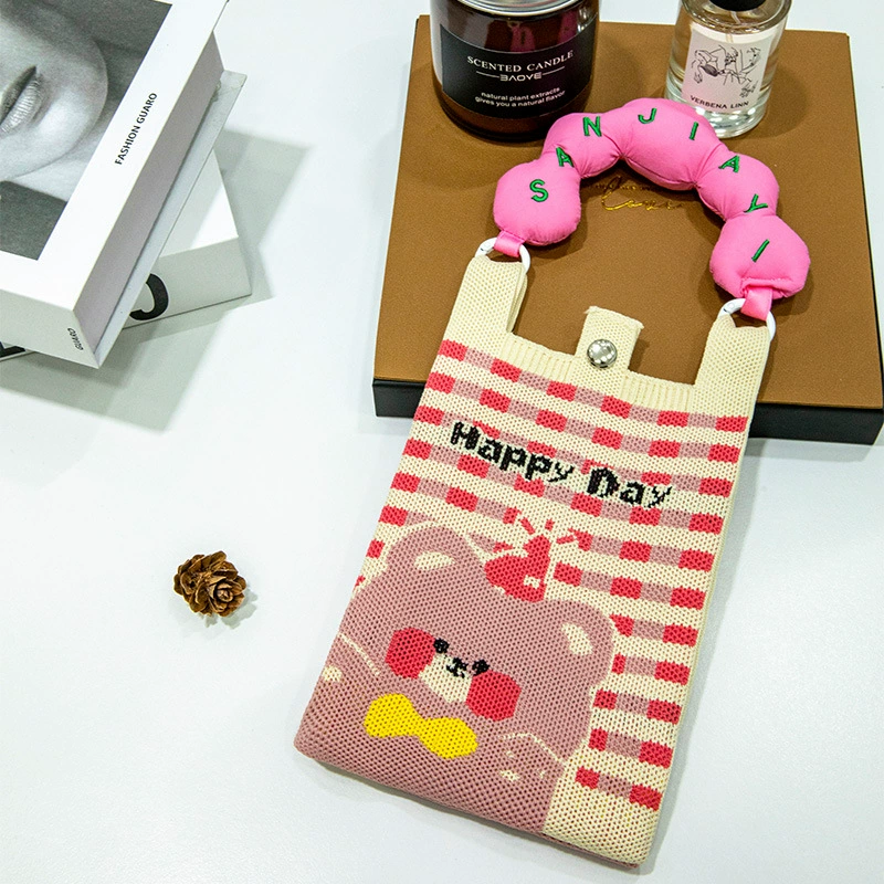 К knitted linen bag - нет, translation: Вязаная льняная сумка, набор, подарок на день рождения в ярких цветах с милыми животными и забавными рисунками