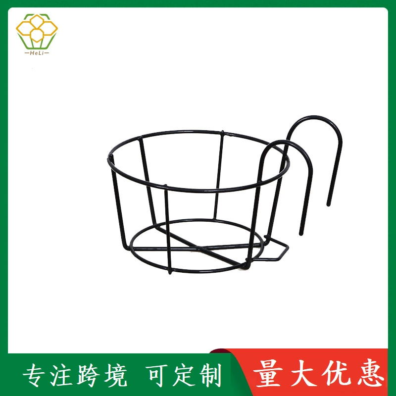 Круглый цветочный горшок Вешалка Железное ограждение Цветочный горшок Подвесная полка Балкон Висит Цветочный горшок Стойка Перила Полка