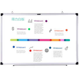 得力7852白板600*400挂式写字板墙贴白班教学培训记事板磁性白板