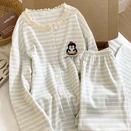 鲸希梦纯棉舒适睡衣卡通2025春秋新款长袖家居服可外穿JXM2102