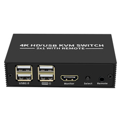 4K USB HDMI KVM スイッチ 2X1 HD HDMI スイッチャー USB キーボードとマウス共有デスクトップ制御