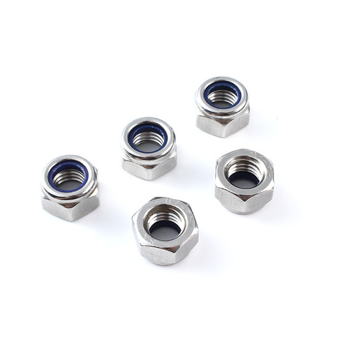 304/316 anti-loosening screw cap nylon hexagonal anti-slip self-locking M2M3M4M5M6M8 stainless steel locking nut