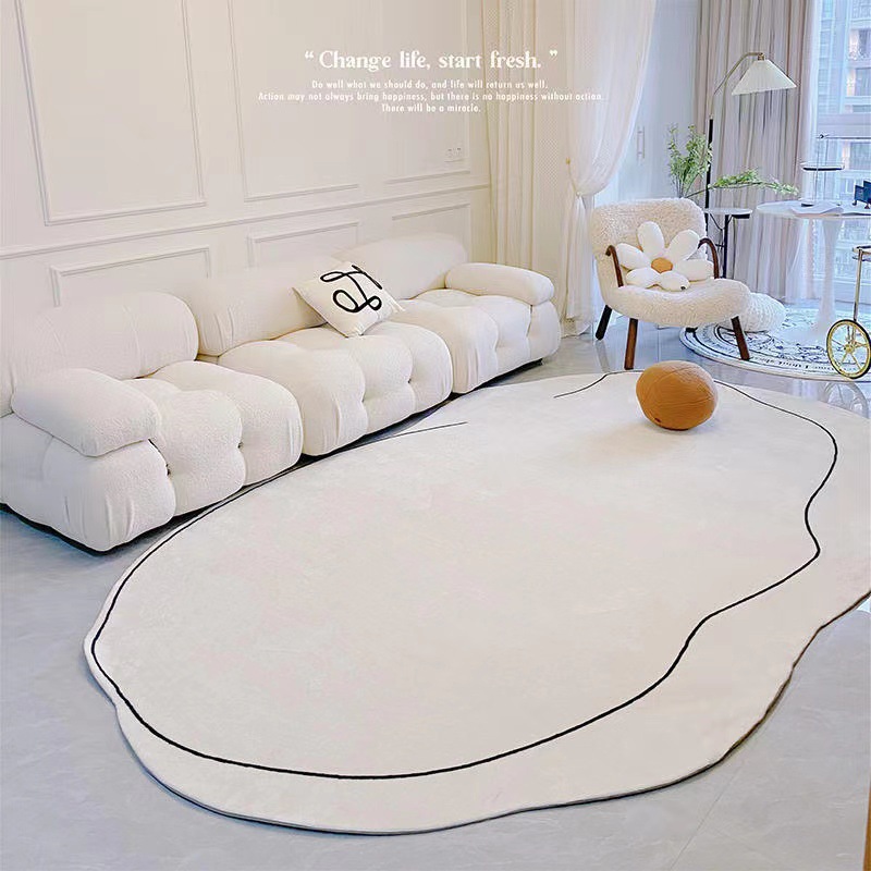 En stock fresco ins Cachemira-como alfombra de felpa crema nube grupo sala de estar alfombra chica dormitorio en forma de cama Manta