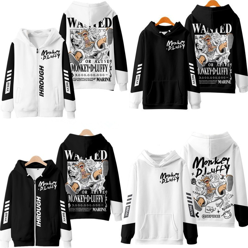 Autumn and Winter Cross-border Day One Piece King of the Sea Animation Lufei Hooded Cardigan Sweater 3D Digital Printed Top Autumn and Winter Cross-border Day One Piece King of the Sea Animation Lufei Hooded Cardigan Sweater 3D Digital Printed Top