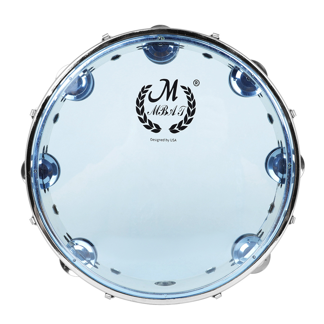 Meibeite de 8 pulgadas de 10 pulgadas de autoajuste de doble fila sonajero banda de tambor tocando el acero inoxidable anillo de plata campana pieza raqueta tambor